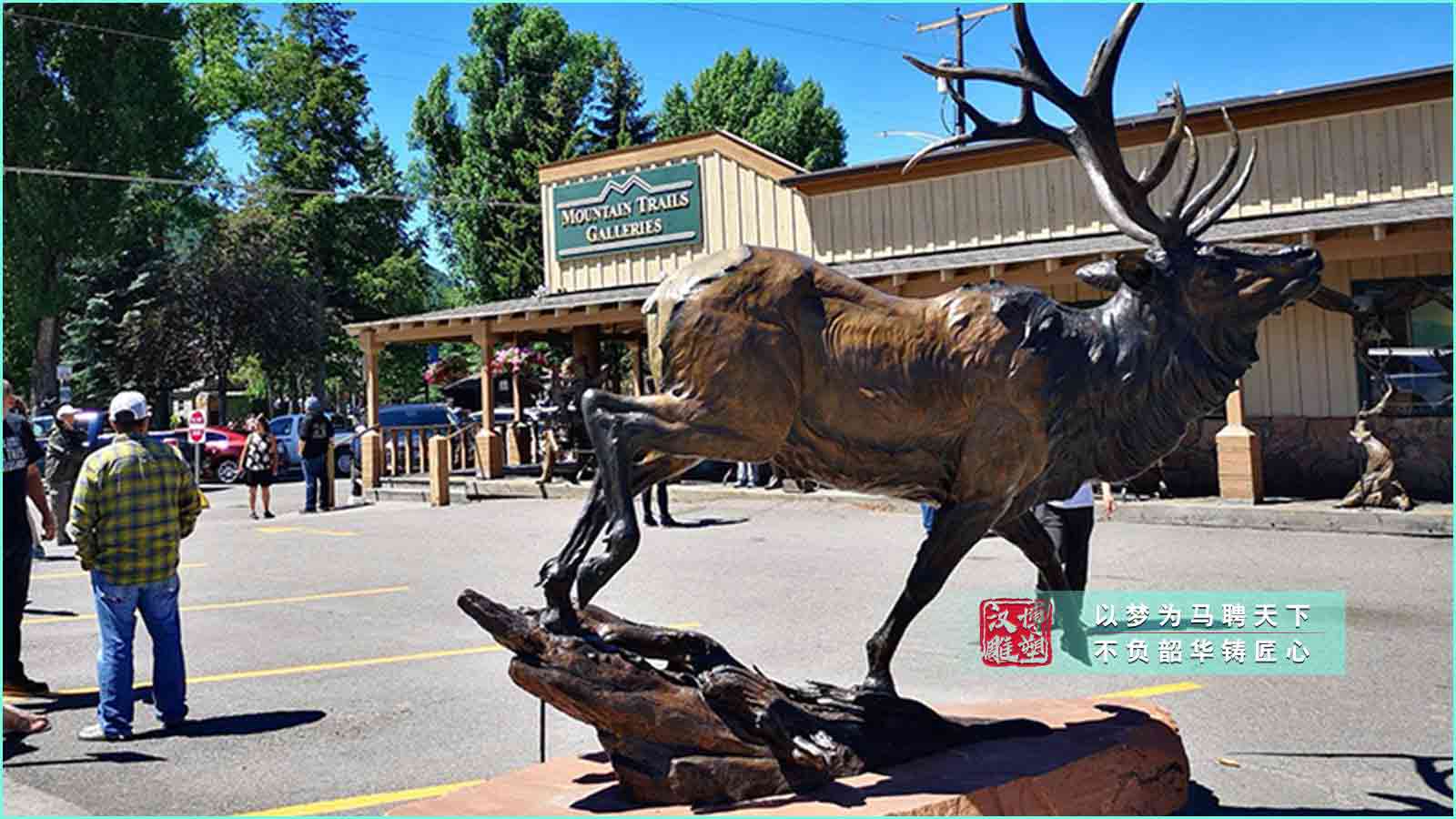 鑄銅麋鹿雕塑,戶外景觀雕塑,大型園林建設雕塑實力廠家